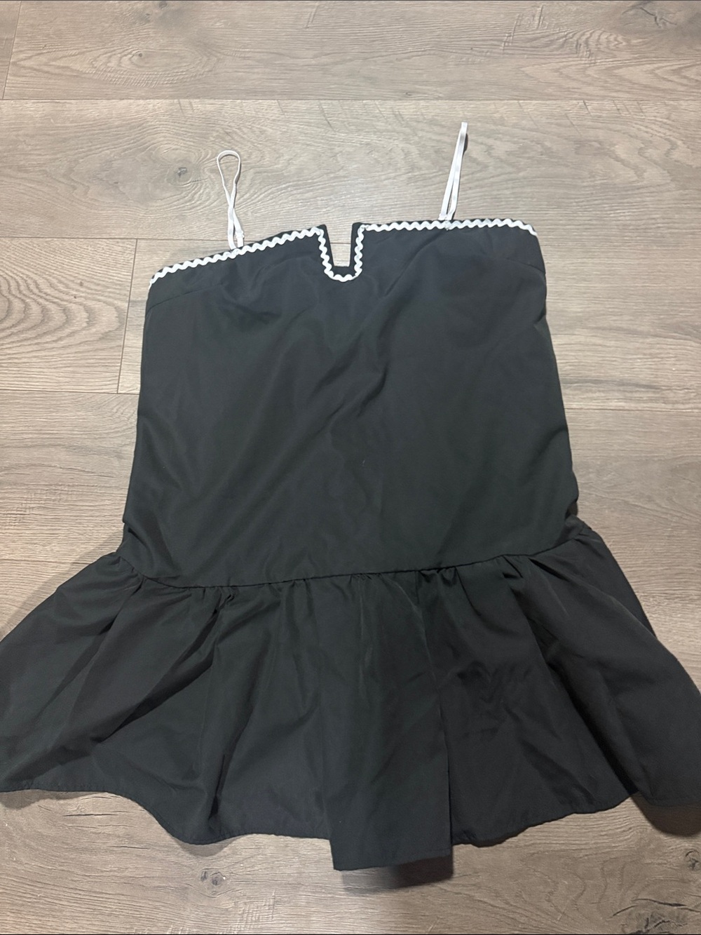 SHEIN Black Mini Dress with White Trim